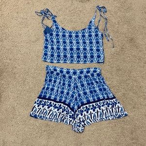 Olivaceous Two-Piece Crop Top Short Set